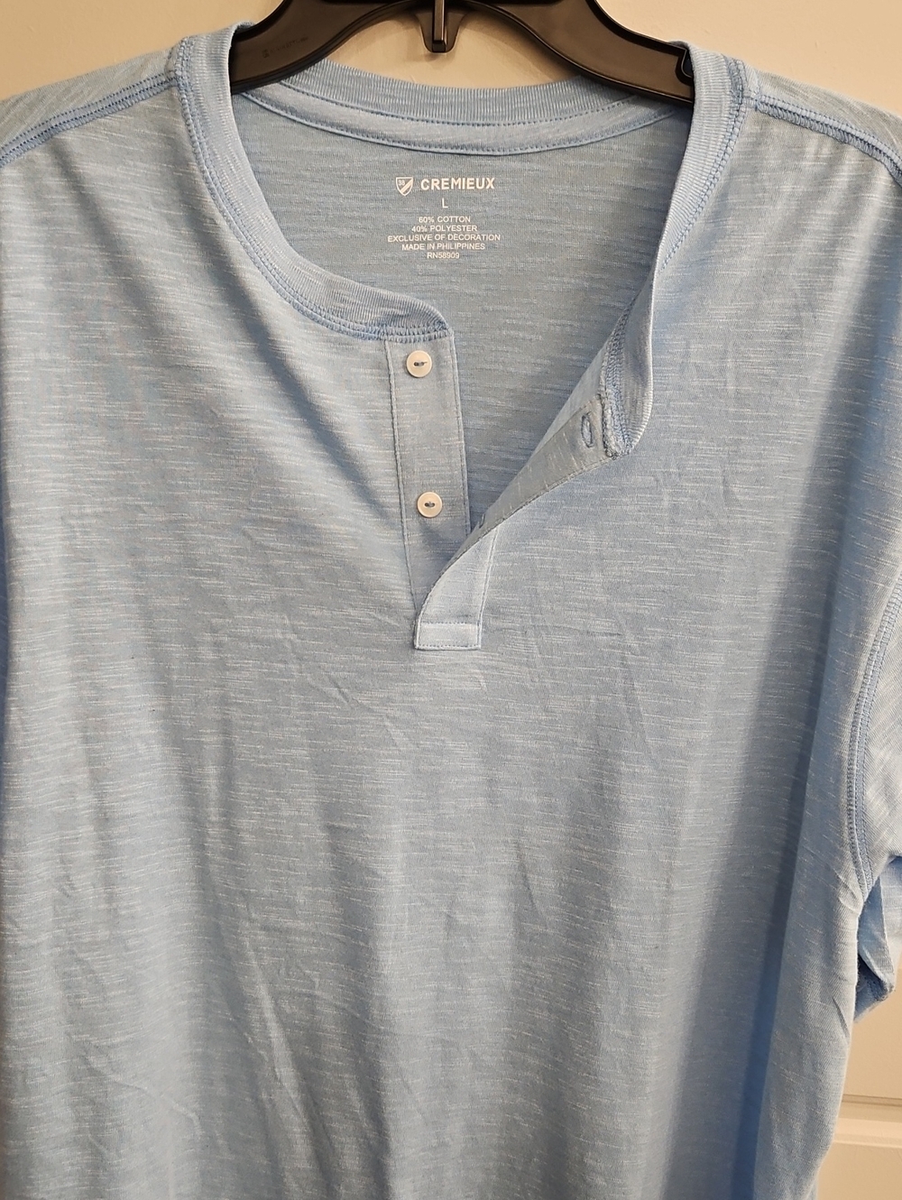 Daniel Cremieux Men's Light Blue Henley Shirt